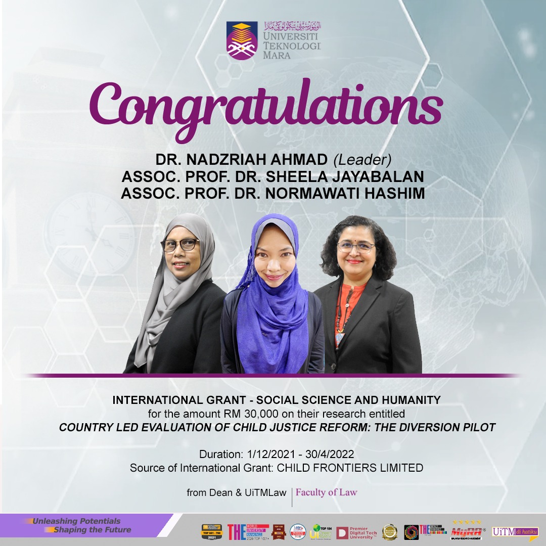 UiTMLaw work with Child Frontiers Ltd towards reforming child justice